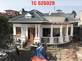 Hình ảnh thực tế quá trình thi công biệt thự tân cổ điển 1 tầng ở Hải Phòng TC225029
